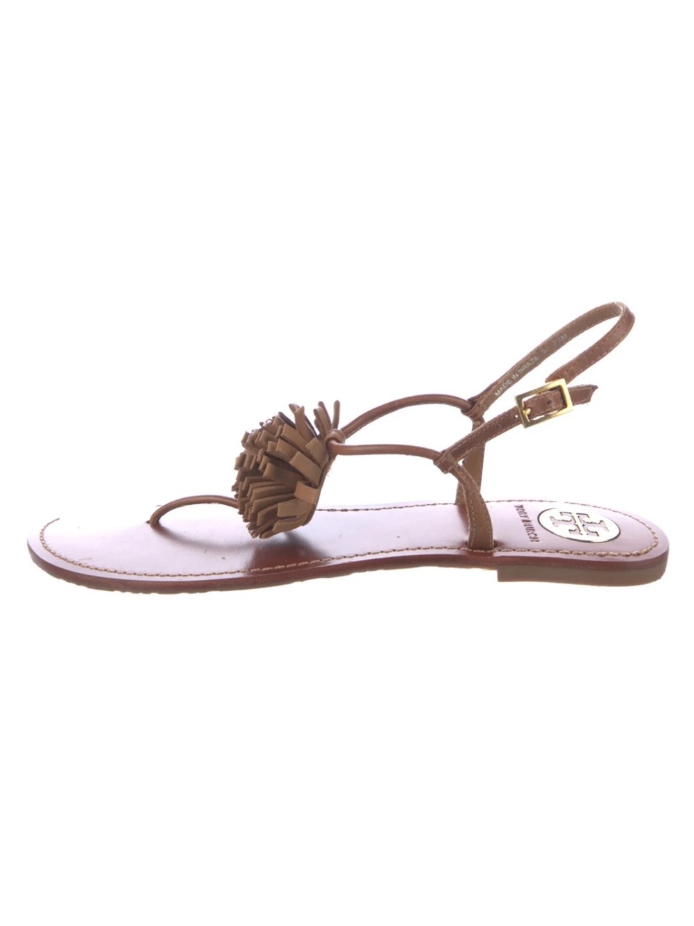 Tory Burch Leather Floral Print Slingback Sandals Size 6.5